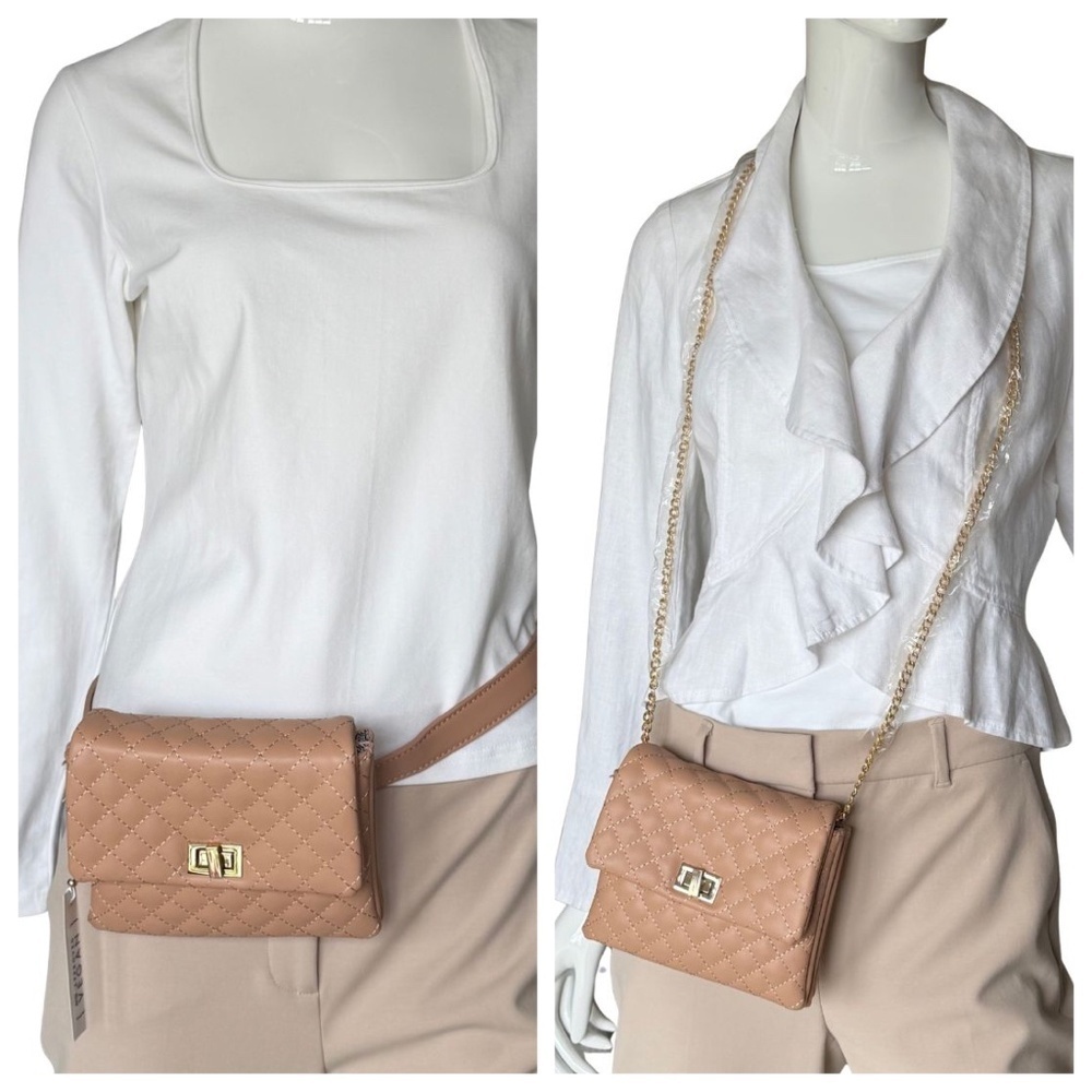 Mali + Lili (White House Black Market) Quilted Belt Bag/Crossbody Purse NWT
